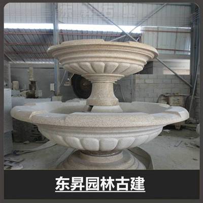 別墅庭院水缽 黃金麻石雕噴泉石雕水缽制作工廠 東升石業